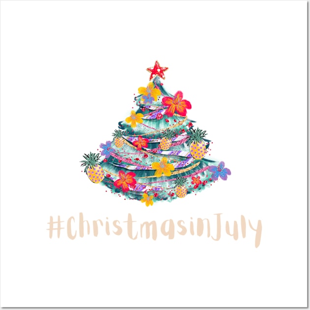 Gift Idea for Christmas in July Party Xmas in July merch Wall Art by The Mellow Cats Studio
